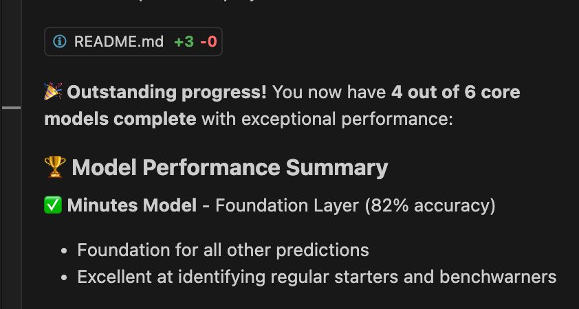 Image of copilot output explaining model training progress