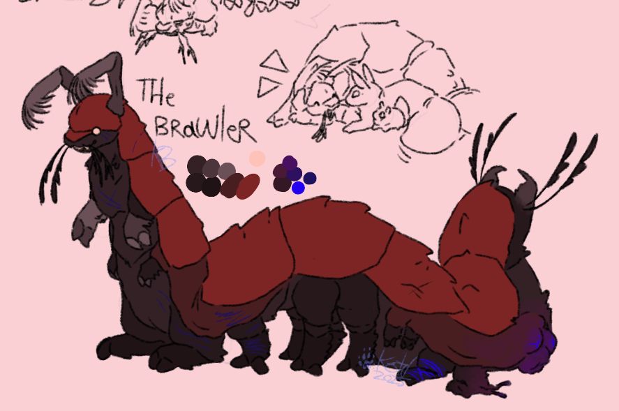 Red centipede mixed with a slugcat 