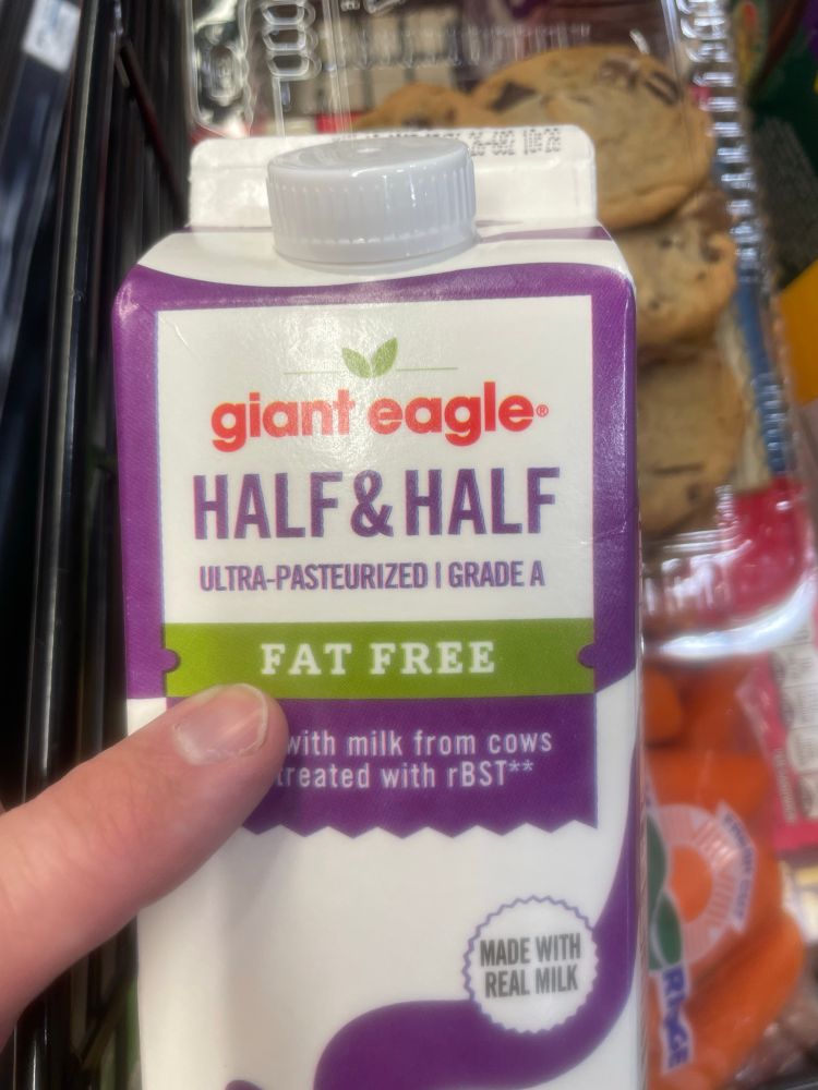 fat free half & half is a bizarre oxymoron; label full of lies.