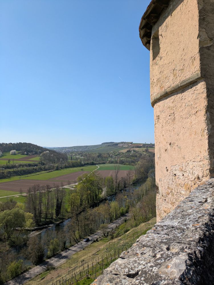 View of River Enz from the castle on sunny day