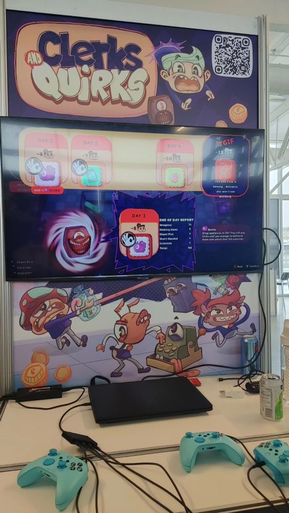 The booth for Clerks & Quirks at MIGS 2025