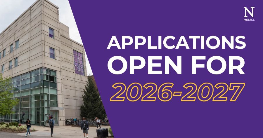 Purple graphic with photo of MFC on the left and white text that reads "applications open for" and yellow text that reads "2026-2027."