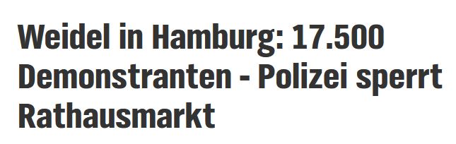 Weidel in Hamburg: 17.500 Demonstranten - Polizei sperrt Rathausmarkt