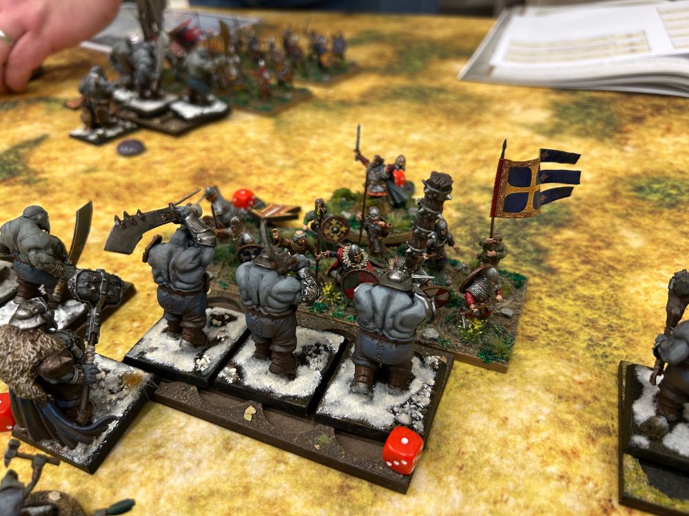The army commanders clash in the centre of the battle.