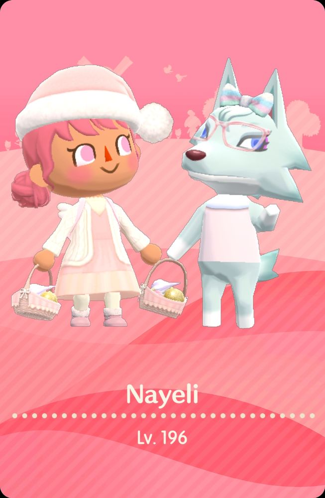 Nayeli's avatar next to Whitney the wolf.