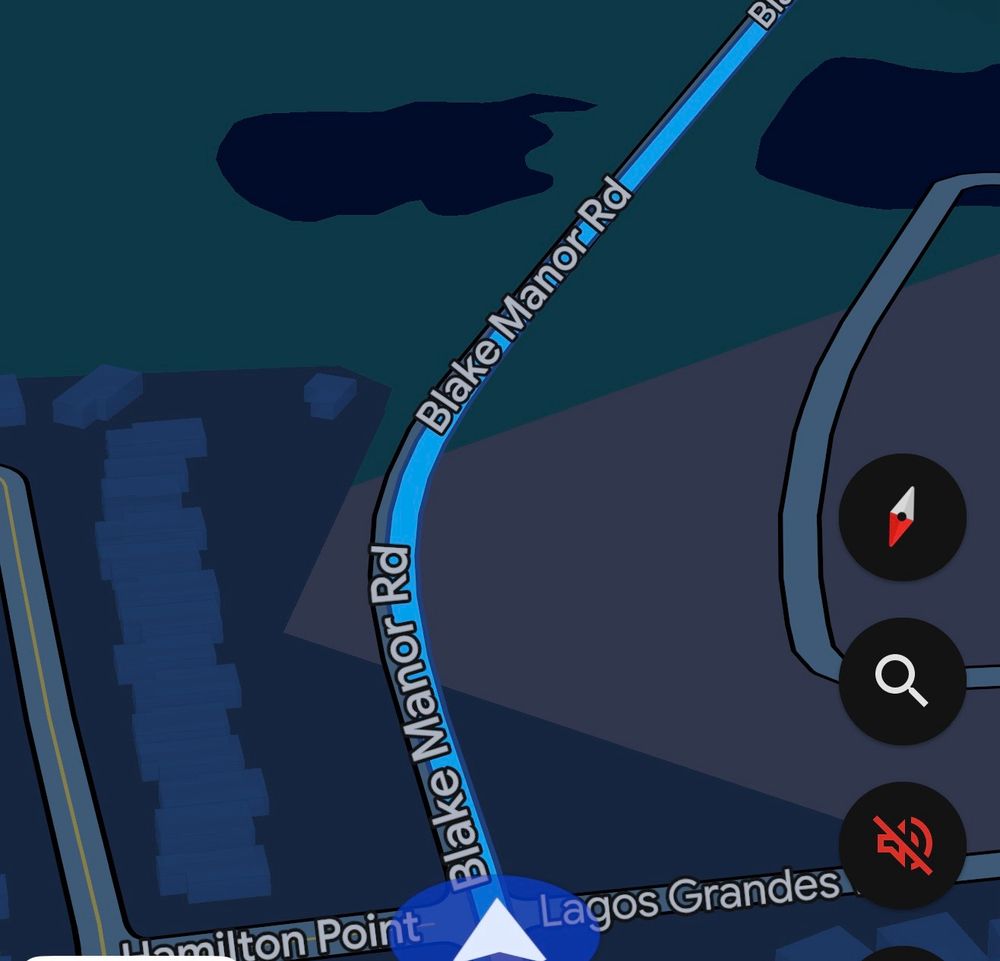 Maps view of driving on Blake Manor Rd