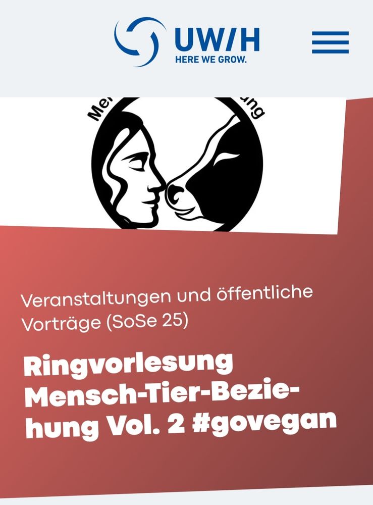 Öffentliche Online-Ringvorlesung "Mensch-Tier-Beziehung Vol. 2 #govegan" 