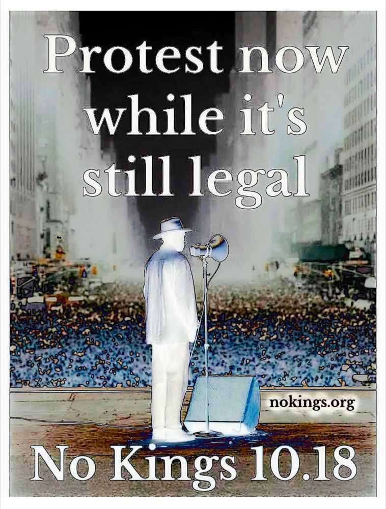 Protest now while it's still legal. NoKings.org