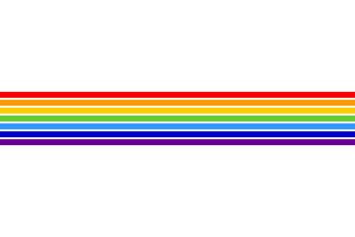 Die Flagge des Jüdischen Autonomen Oblast
in Russland ist eine Regenbogenfahne.