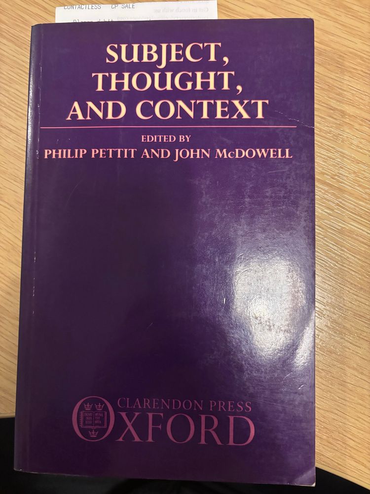 Cover of Subject, Thought, and Context, an anthology edited by Pettit and McDowell
