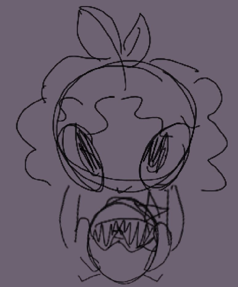 A simple quick doodle of me holding up sunny side up, a qsmp egg by my girlfriend 