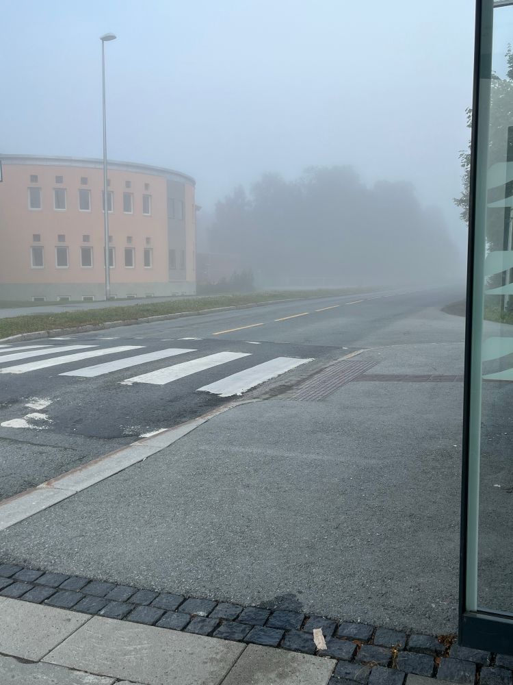 Picture of a road covered in fog