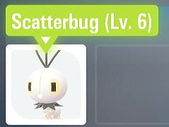 A shiny Scatterbug in the game Pokemon Legends: Z-A