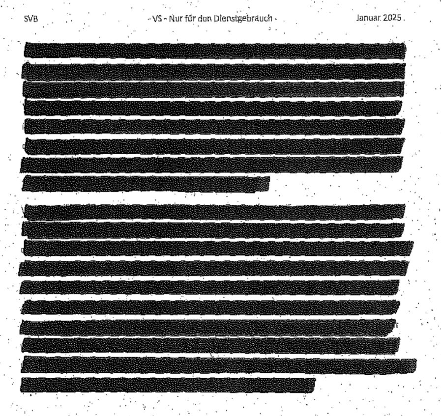 Dokument, alles geschwärzt