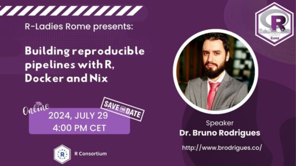 Building reproducible pipelines with R, Docker and Nix, Mon, Jul 29, 2024, 4:00 PM   | Meetup