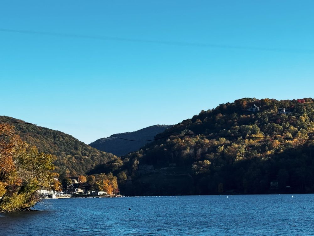 The Appalachian mountains in fall colors Cheat Lake