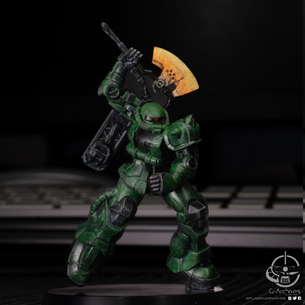 My first miniature painting 😅
Gundam Assemble - Zaku II

Because of the recent bad weather, I thought of trying the miniatures included in the new Gundam TCG game. Miniature painting isn't as easy as it looks 😆
