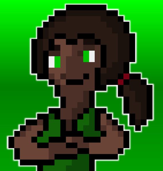 A profile pic of Priya behind a green background.