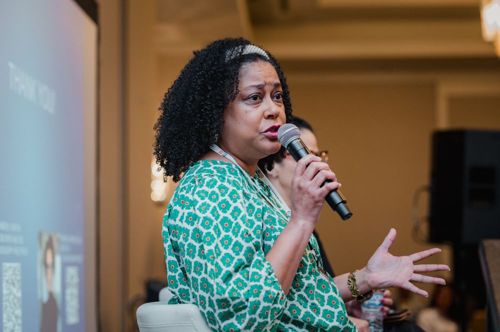 Kimberly Griffin speaks at the Lenfest News Philanthropy Summit