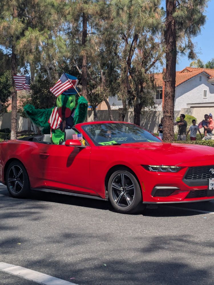 Town mascot dressed up for the occasion!