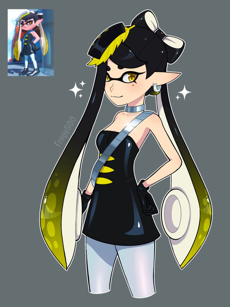 Colored sketch screenshot redraw of Callie in her Return of the Mammalians outfit, art from November 2024