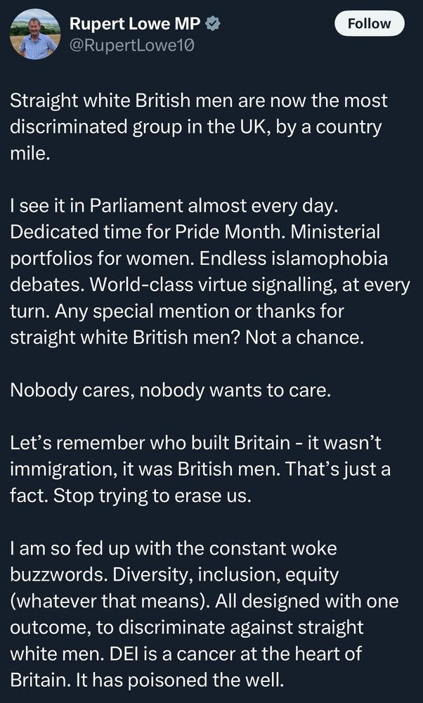 Long whinging whining post by Rupert Lowe that honestly you don’t need to hear.. it’s so pathetic I won’t waste part of my life paraphrasing it.. it’s such utter bollox
