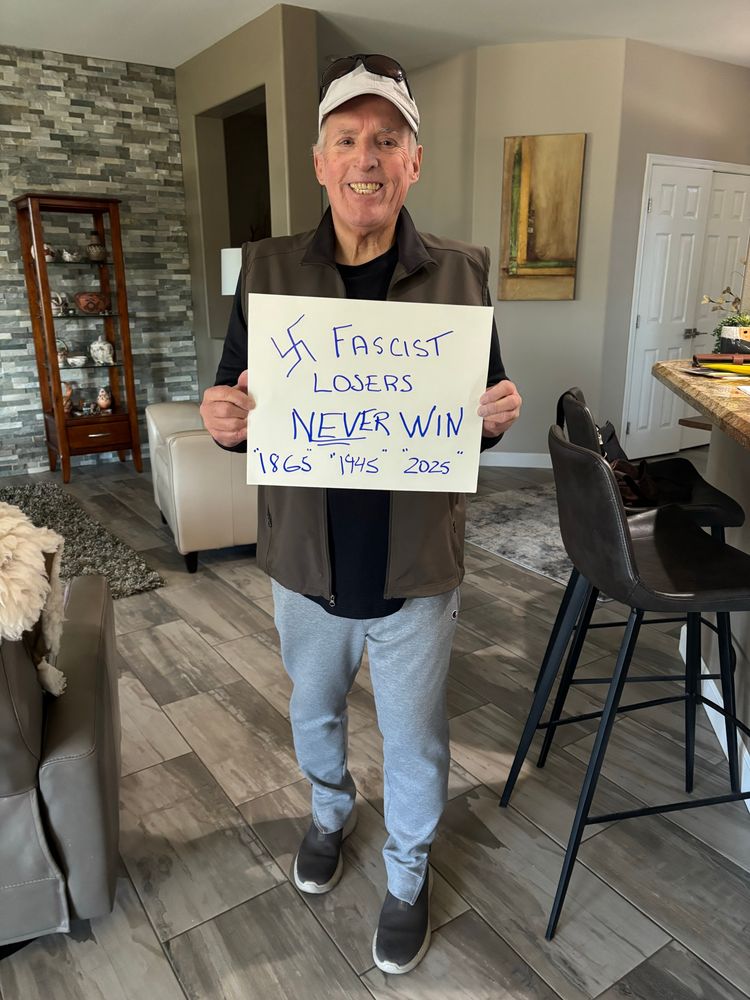 Fascist losers never win sign 