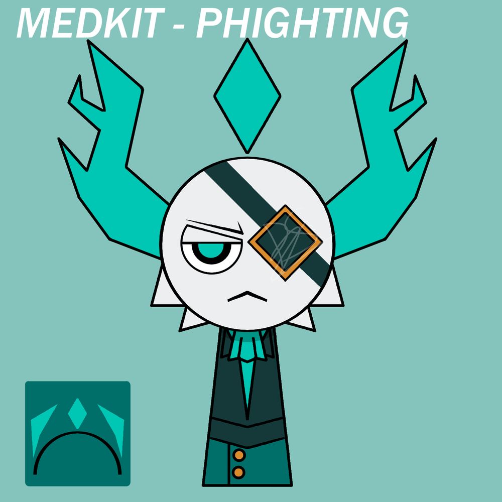 It is a drawing of the character, Medkit from Phighting - their appearance is based off of the characters in the famous game, Sprunki. BlankSlate's art watermark is placed on Medkit's eyepatch.