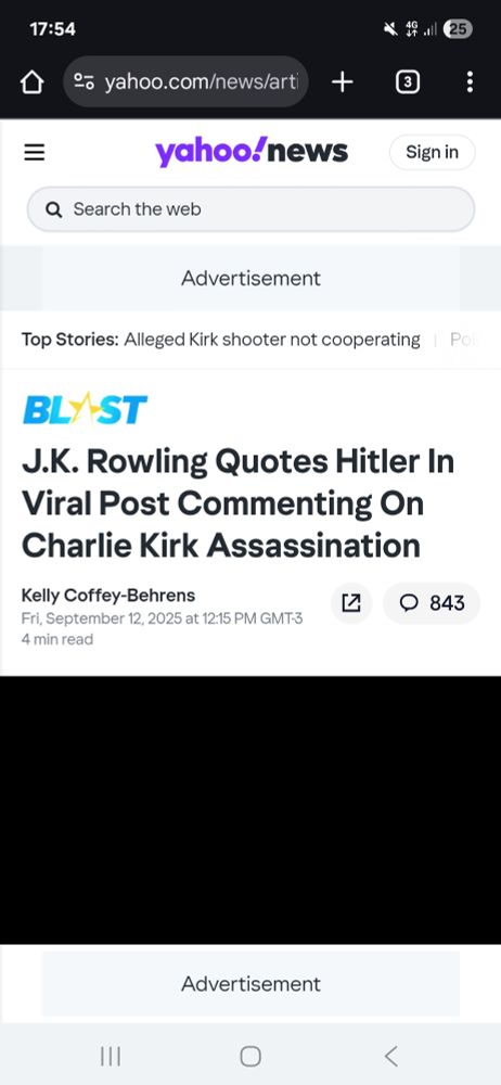 J.K. faz citação de Hitler ao comentar sobre o assassinato de Charlie Kirk, e post  viraliza.