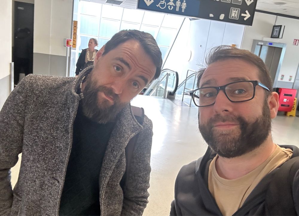 Gerry and Damon at airport 