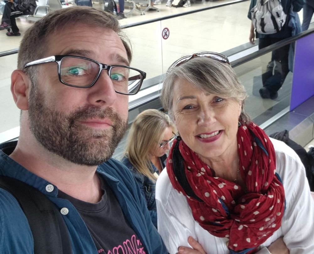 Photo of myself and my mother at airport.
