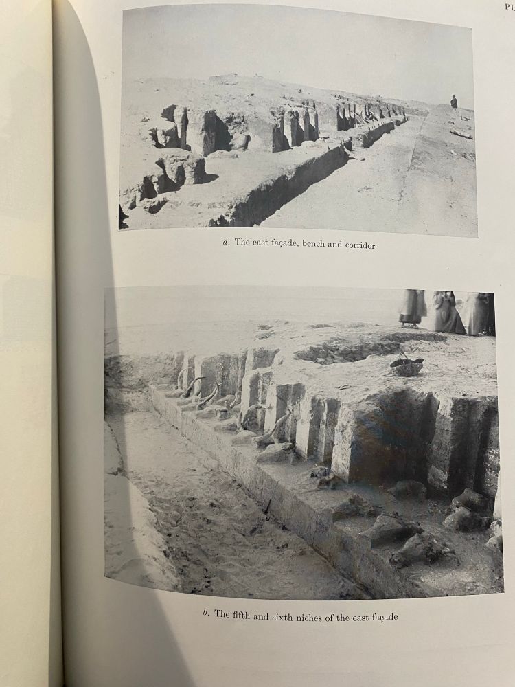 a. The cast façade, bench and corridor
b. The fifth and sixth niches of the east facade