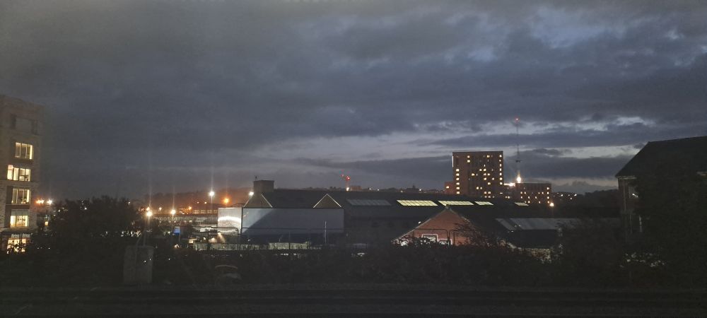 Post dusk Bristol skyline