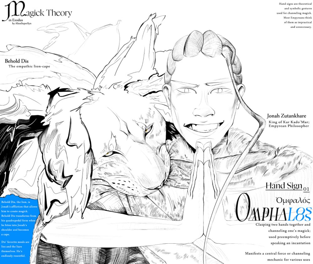 Male posed with a lion biting his shoulder.