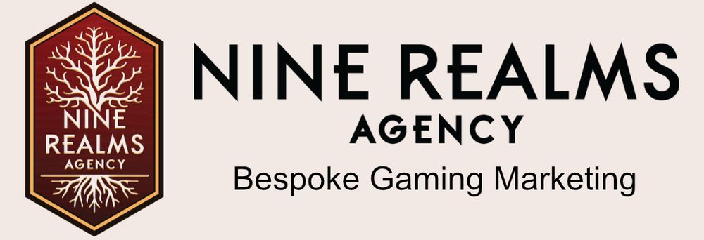 Nine Realms Agency. Bespoke Gaming Marketing. The logo for Nine Realms depicts a tree with many branches and branching roots below the logo's text.