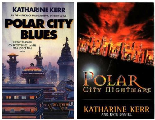 Covers of Polar City Blues and Polar City Nightmare showing futuristic cityscapes