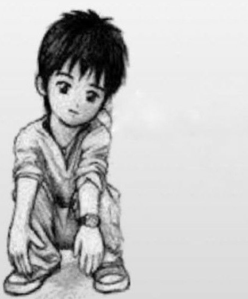 shinji ikari popping a squat with a watch on