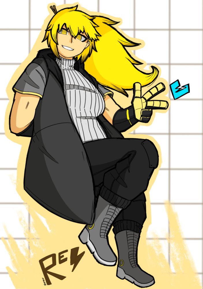 Adventure-Volt attire Rei (drawn up by sp14tt3r.bsky.social)