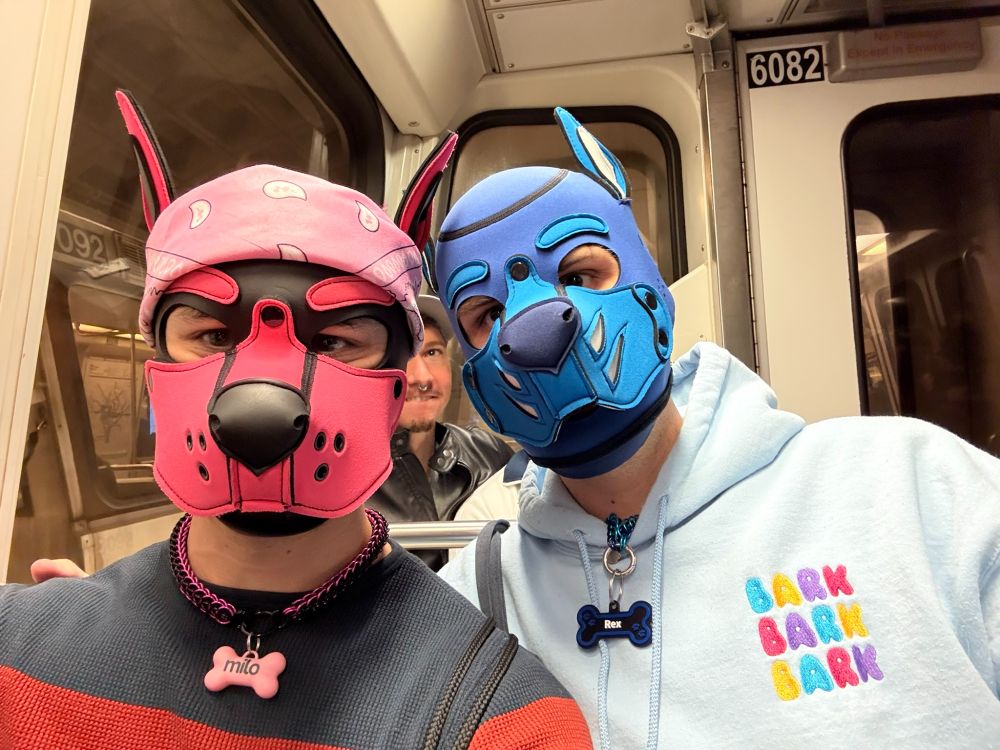 Photo of me and Rex in a Metro car