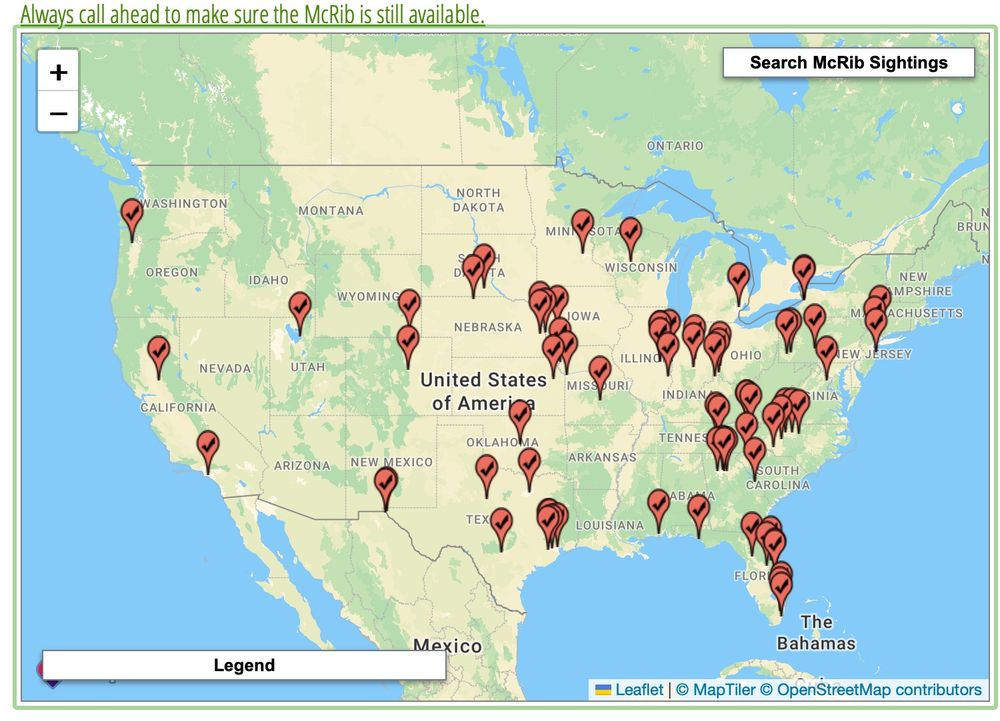 Nov. 21, 2024 Confirmed McRib reports