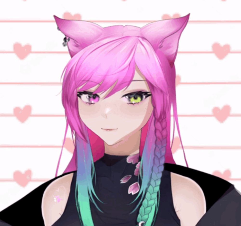 a drawing of a girl with a cat ear