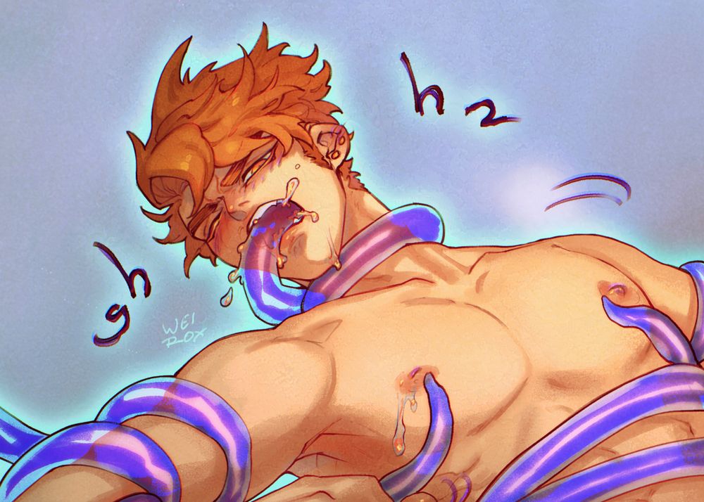 closeup of hetai renz attacked by tentacles 