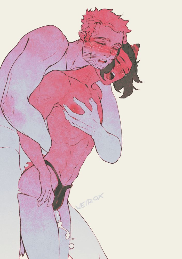 long guy rams against smoler catboys thighs