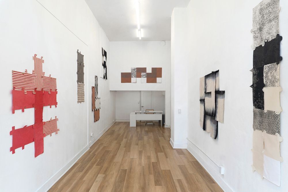 Berlin artist Alexander Wolff’s modular textile work fills 1599fdT’s Market Street storefront.
