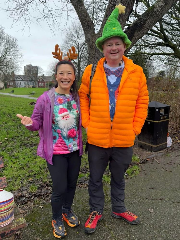 Me and the boss in Xmas garb