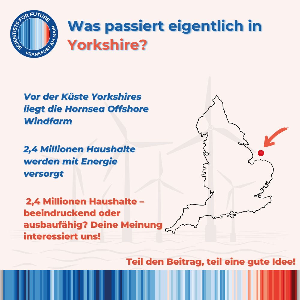 Vor der Küste Yorkshires liegt die Hornsea Offshore Windfarm. 2,4 Millionen Haushalte werden mit Energie versorgt.  2,4 Millionen Haushalte – beeindruckend oder ausbaufähig? Deine Meinung interessiert uns!