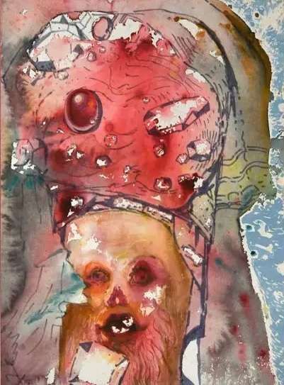 A Dali painting that appears to show a face with a hat