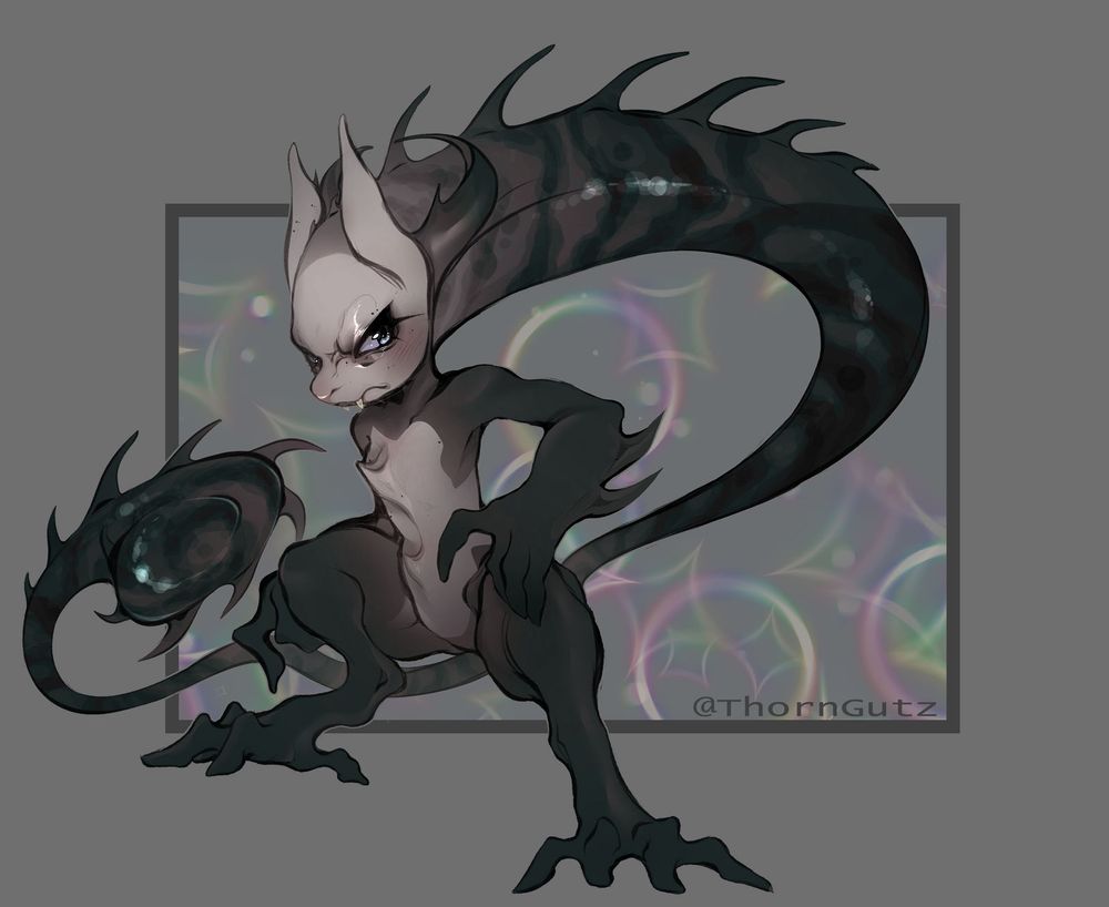 digital art fullbody piece of a pokemon mega mewtwo Y fan character (OC) 