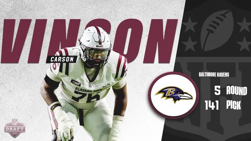 Vinson Selected by the Baltimore Ravens in Fifth Round - NFL