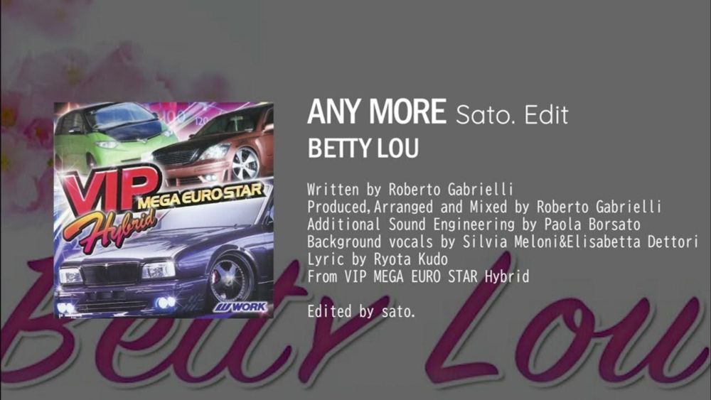 【EUROBEAT】ANY MORE (Sato. Edit) / BETTY LOU